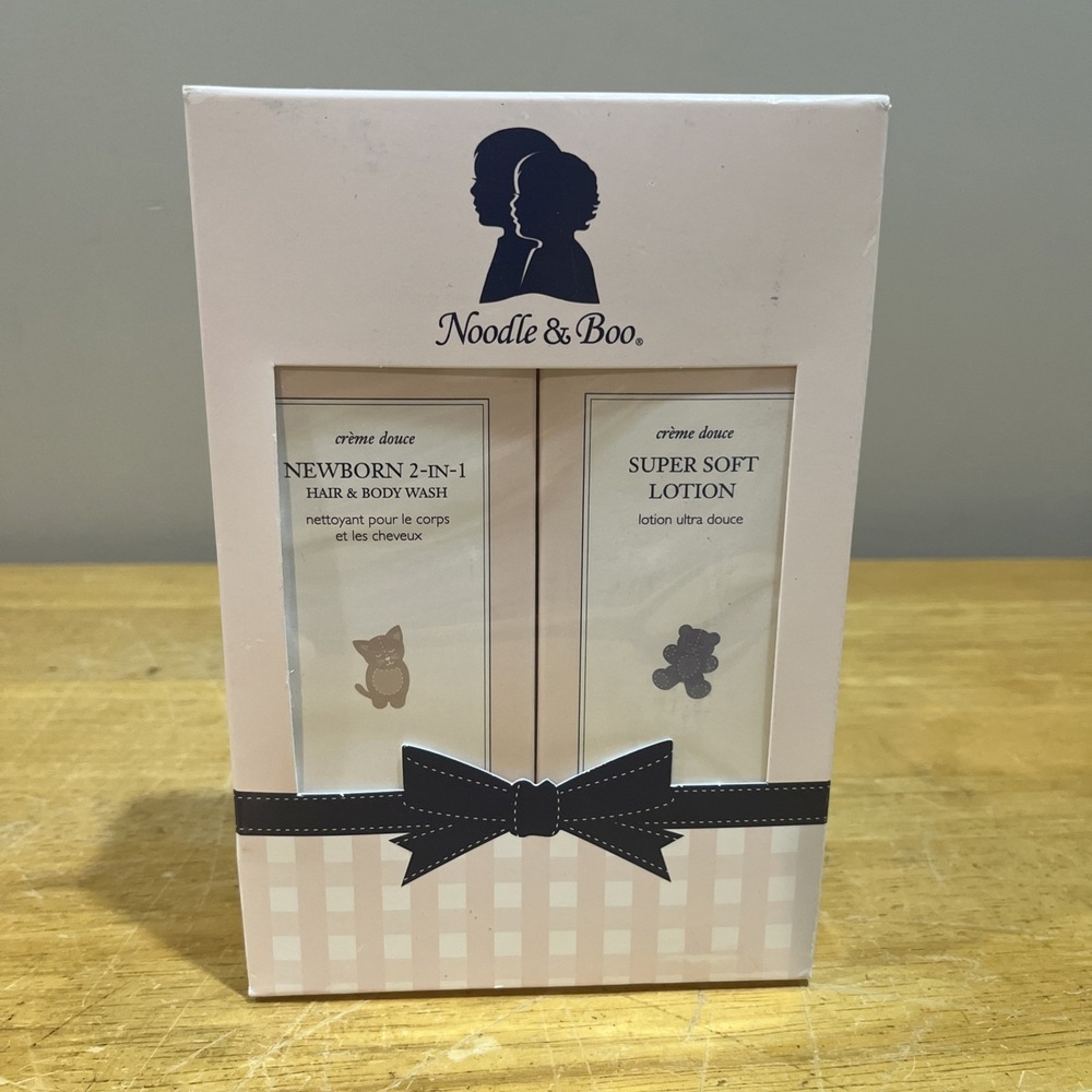 Noodle & Boo Newborn Baby Shower Gift Set Hair Body Wash & Super Soft Lotion 8oz